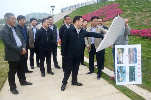 上饒市人大副主任、鄱陽縣縣委書記張禎祥蒞臨新昌南湖西河濕地公園項目